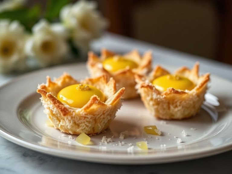 Coconut Macaroon Nests with Lemon Curd