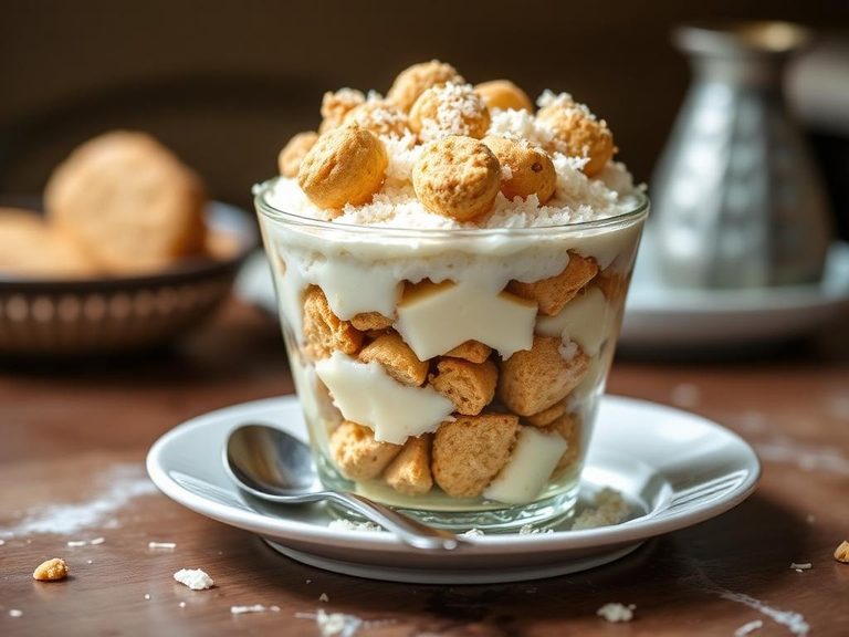 Coconut macaroon trifle