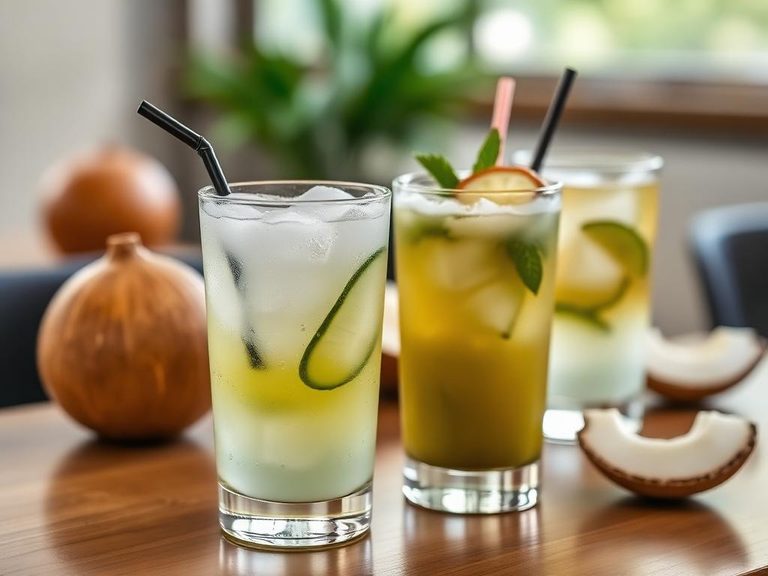 Coconut water-based cocktails