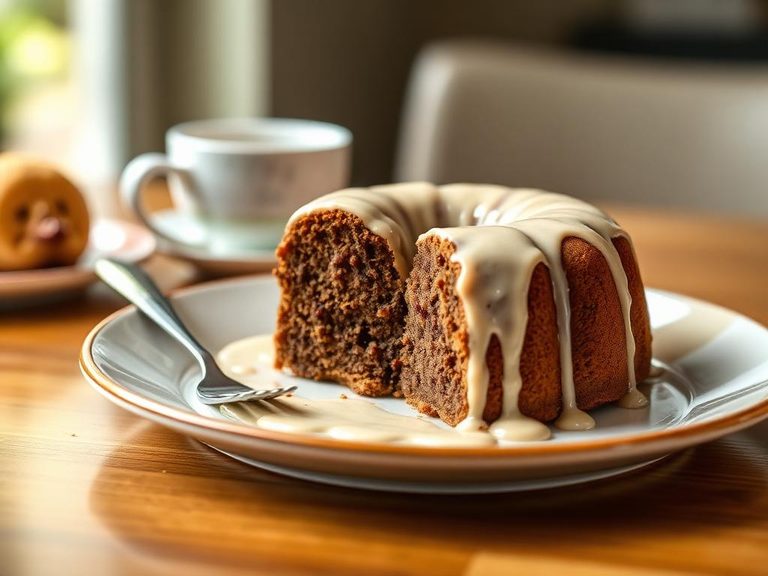 Coffee cake with cappuccino glaze