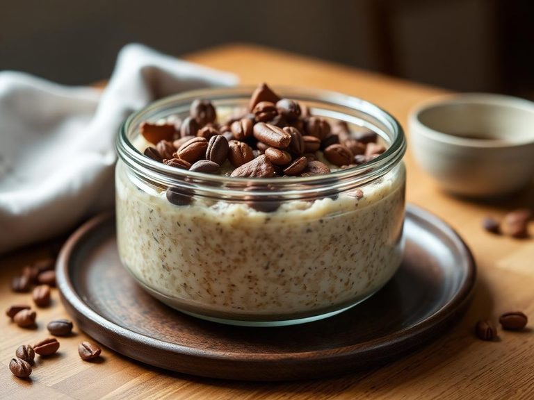 Coffee-flavored overnight oats