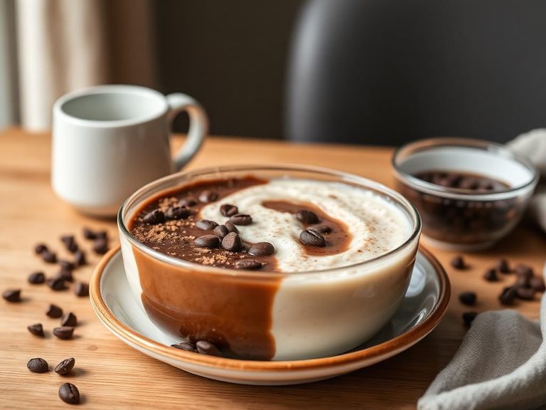 Coffee-flavored yogurt or oatmeal