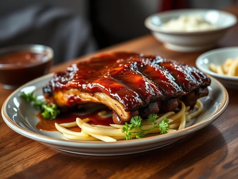 Cola-glazed ribs or chicken
