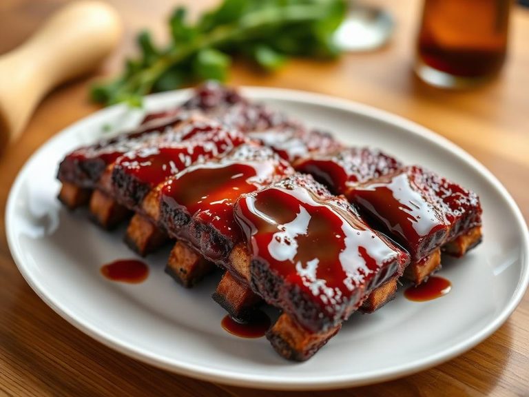 Cola-glazed ribs