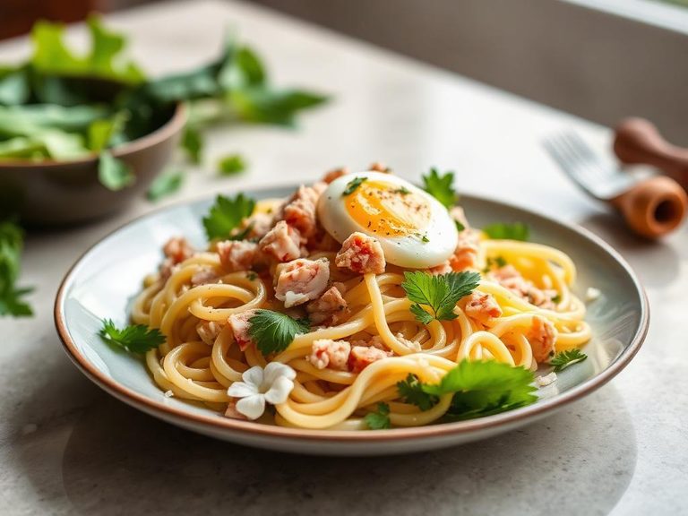 Cold Pasta Salad with Tuna and Egg