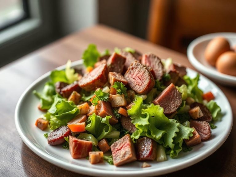 Cold roast beef salad