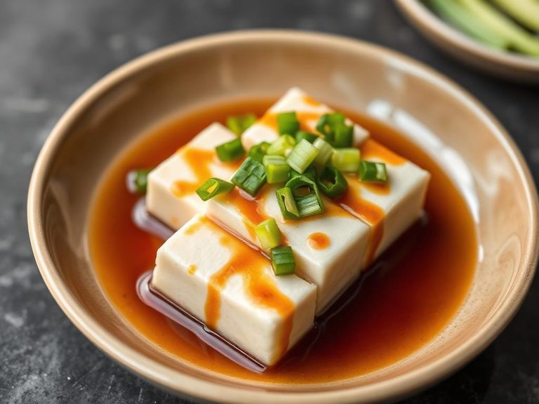 Cold Tofu with Soy Sauce and Scallions