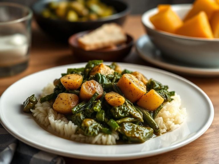 Collard green and potato stew