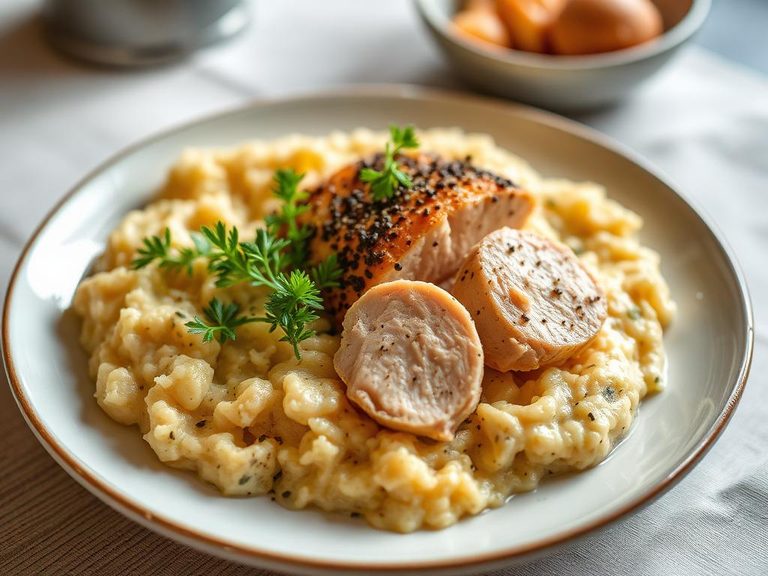 Combined with pureed chicken or turkey