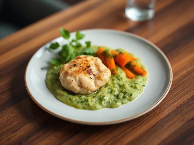 Combined with vegetable puree for a savory meal