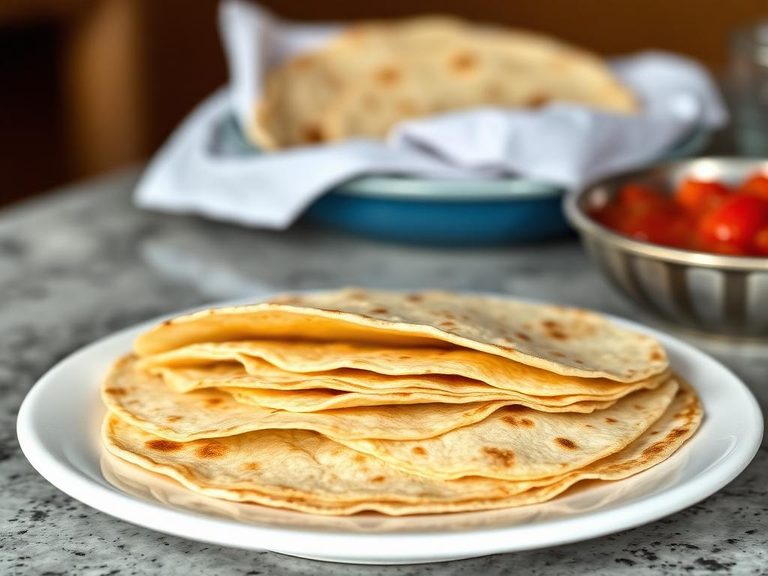 Commercial flour tortillas