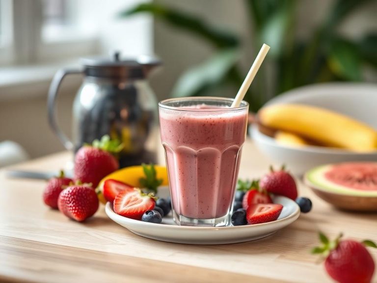 Component of a blended fruit smoothie for toddlers