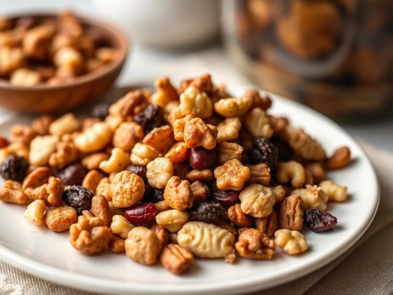 Component of a sweet snack mix with nuts and dried fruit