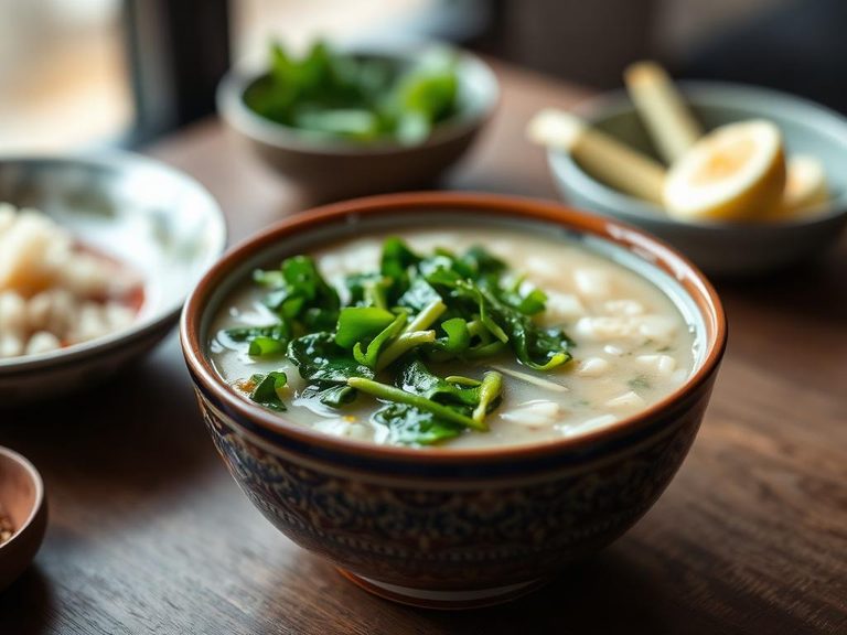 Congee with Greens and Ginger