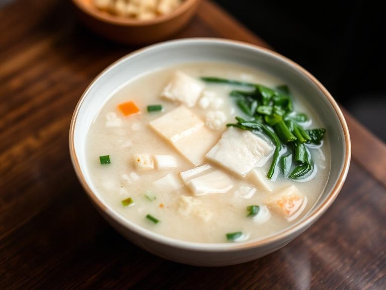 Congee with greens