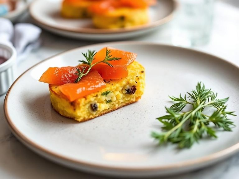 Corn cake with smoked salmon
