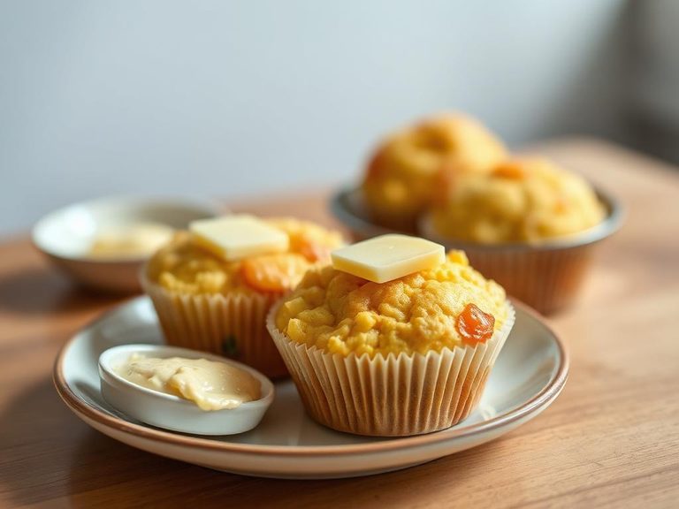 Corn muffins with honey butter