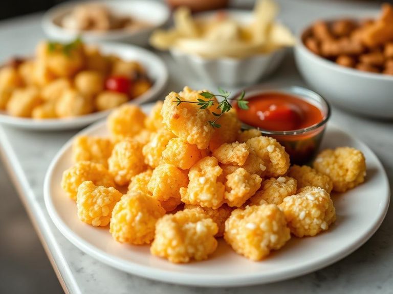 Corn puffs as a base for party dip platters