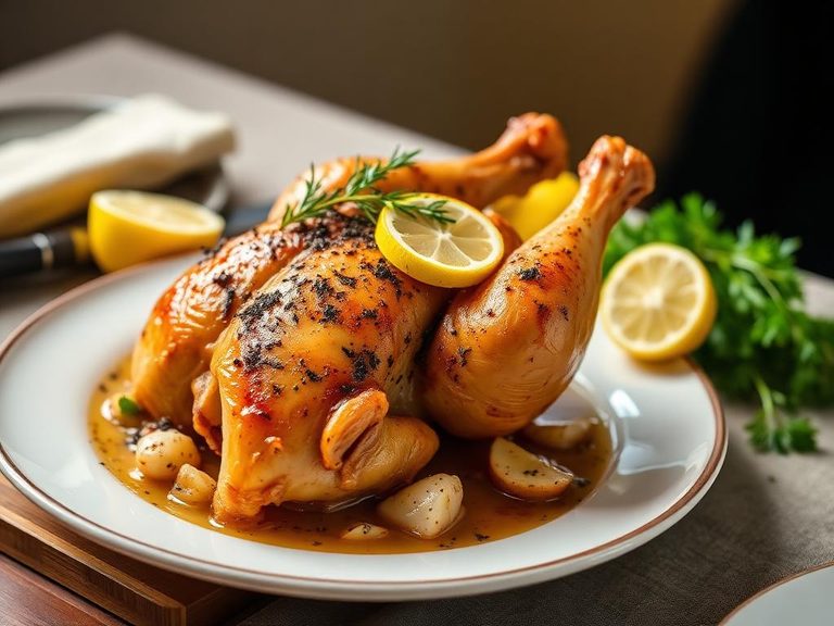 Cornish Game Hen with Lemon and Garlic