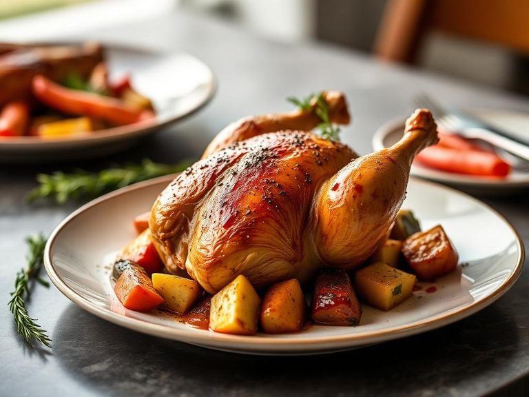 Cornish Game Hen with Roasted Vegetables