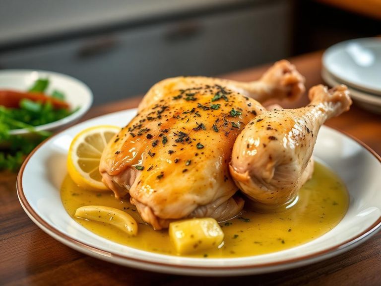 Cornish Hen in Lemon-Garlic Marinade