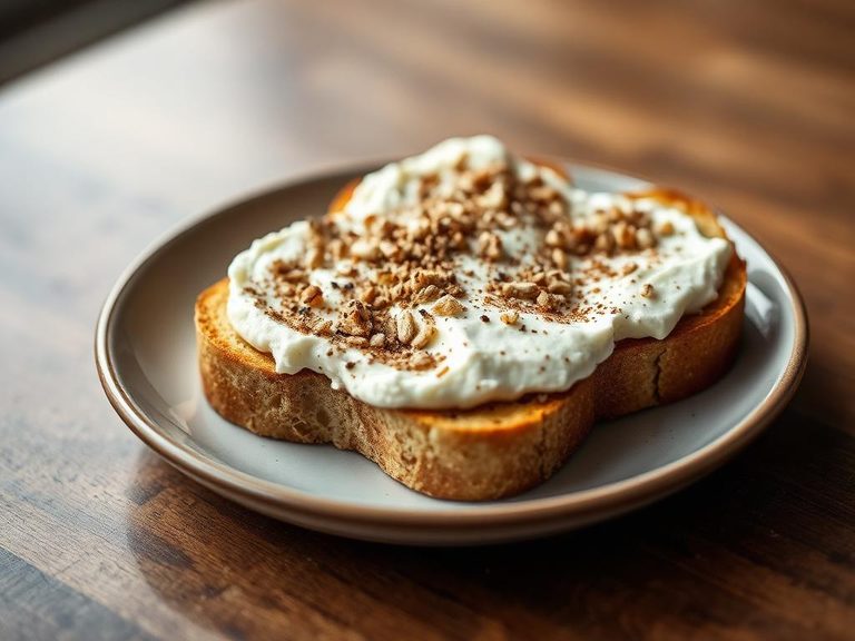 Cottage cheese toast with everything bagel seasoning