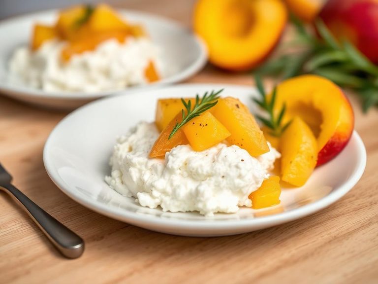 Cottage cheese with pineapple or peaches