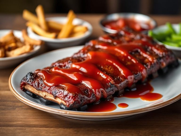 Country-style ribs with barbecue sauce