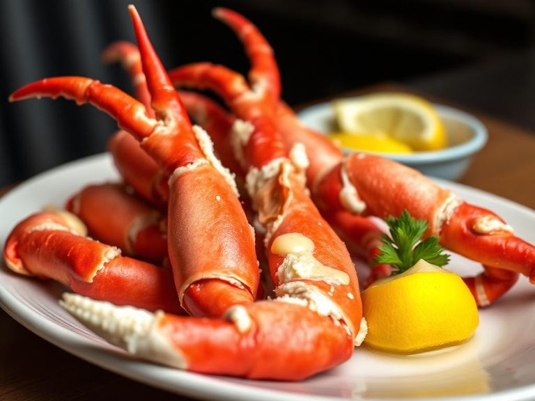 Crab legs with drawn butter