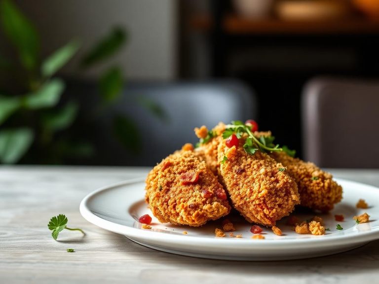 Cracker chip-crusted chicken