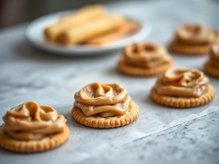Cracker sandwiches with peanut butter
