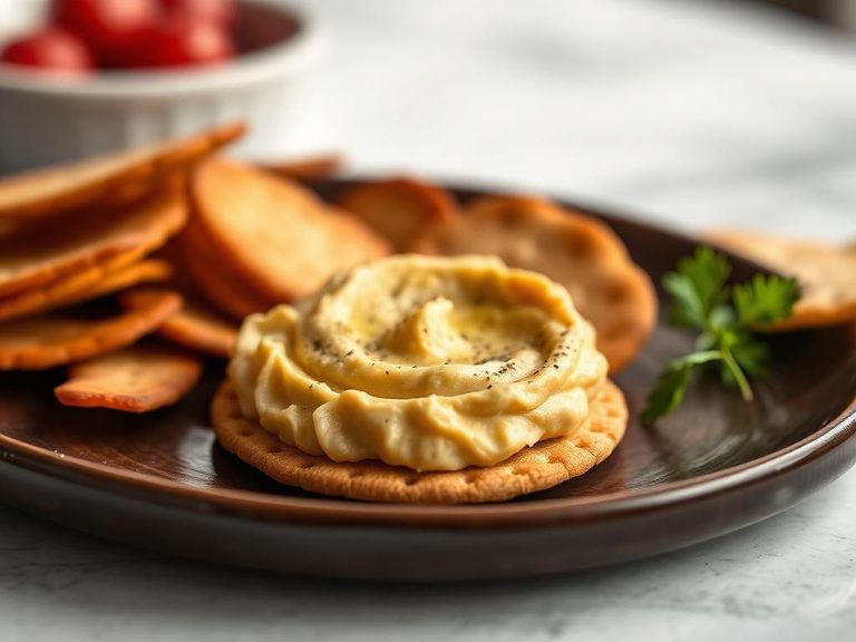 Cracker with hummus