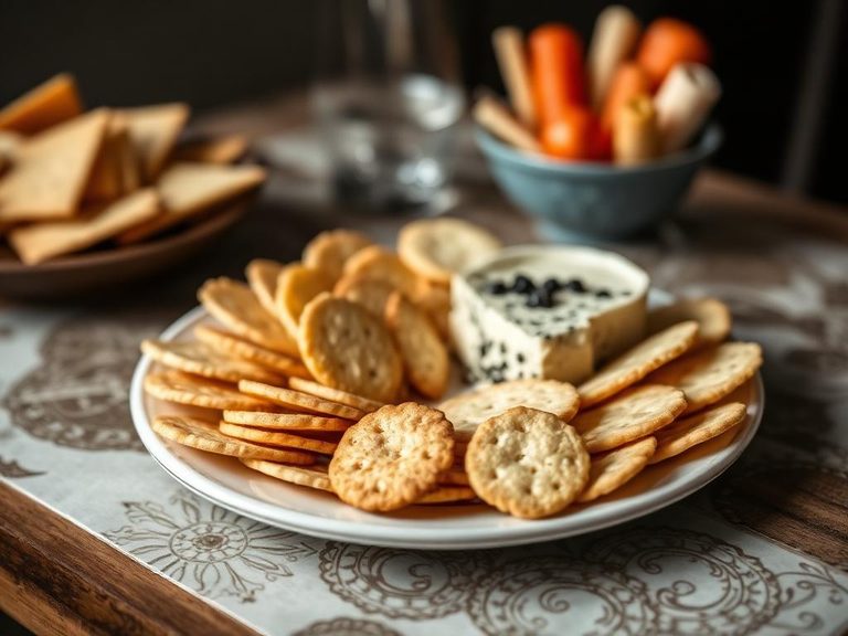 Crackers and cheese platter