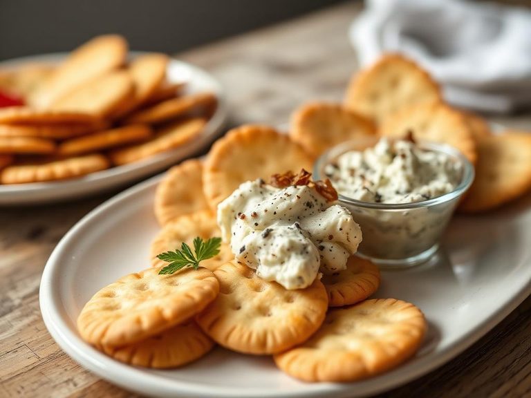 Crackers and cheese spread