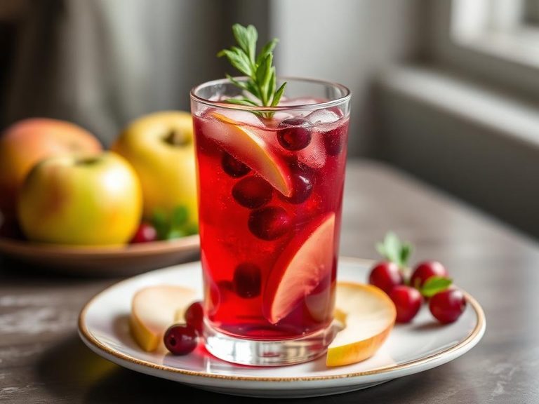 Cranberry-apple spritzer