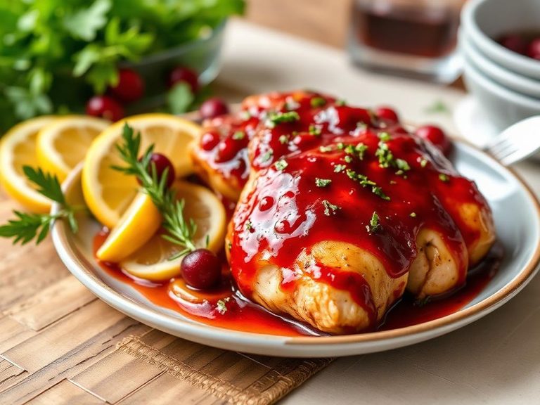 Cranberry Lemonade Glazed Chicken
