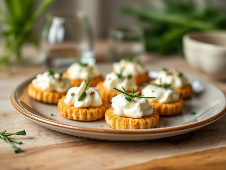 Cream cheese and chive cracker bites