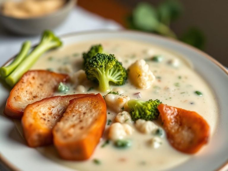 Cream of Broccoli and Cauliflower Soup