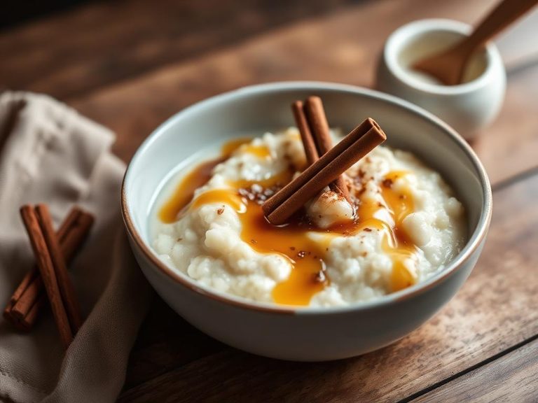 Cream of Rice porridge with cinnamon and maple syrup