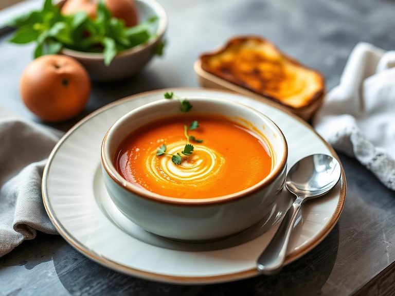 Cream of Tomato Soup with Grilled Cheese