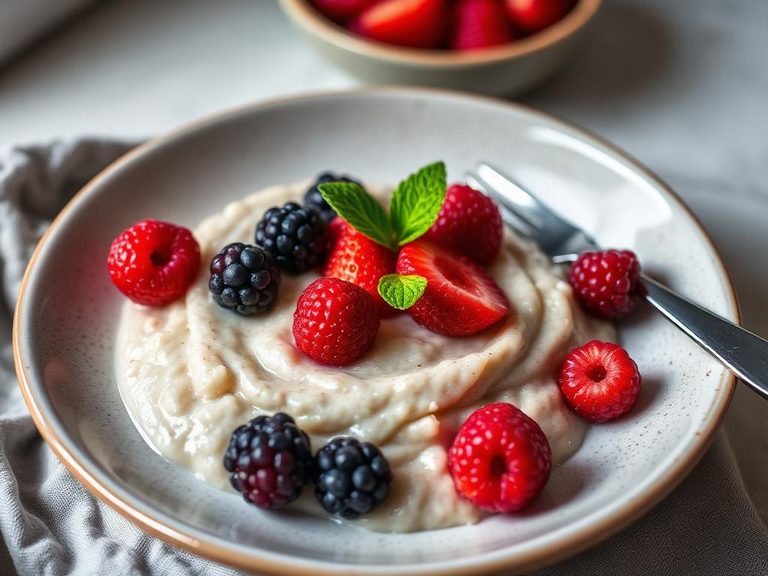 Cream of Wheat porridge with fresh berries