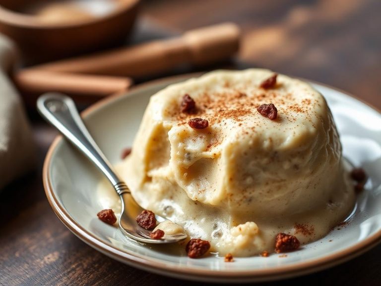 Cream of Wheat pudding with cinnamon and raisins