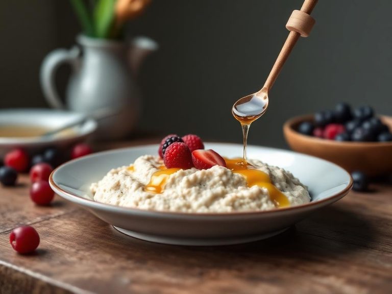 Cream of Wheat with fresh fruit and honey
