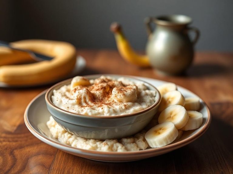 Cream of Wheat with milk, cinnamon, and sliced bananas