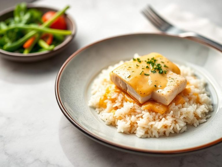 Creamed Cod on Rice