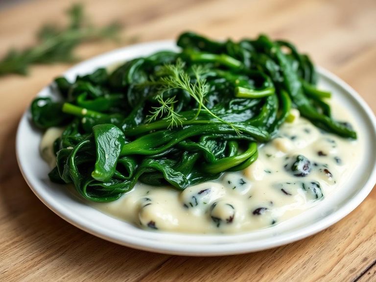 Creamed spinach with dill