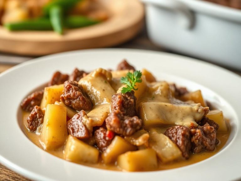 Creamy Beef and Potato Bake