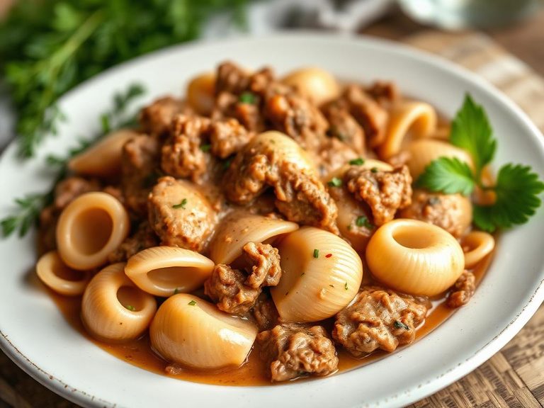 Creamy Beef and Shells