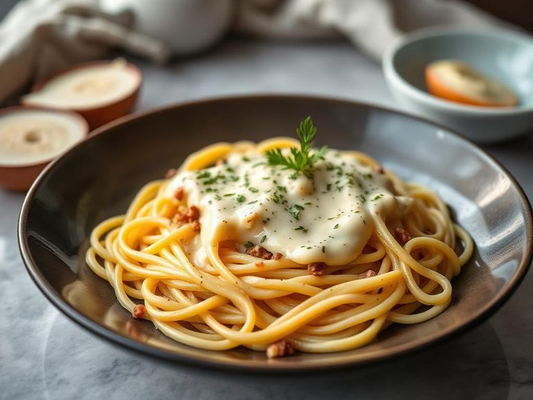 Creamy Carbonara (traditional uses egg, not cream)