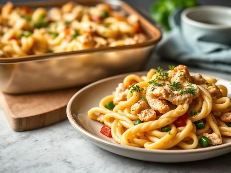 Creamy Chicken and Vegetable Pasta Bake
